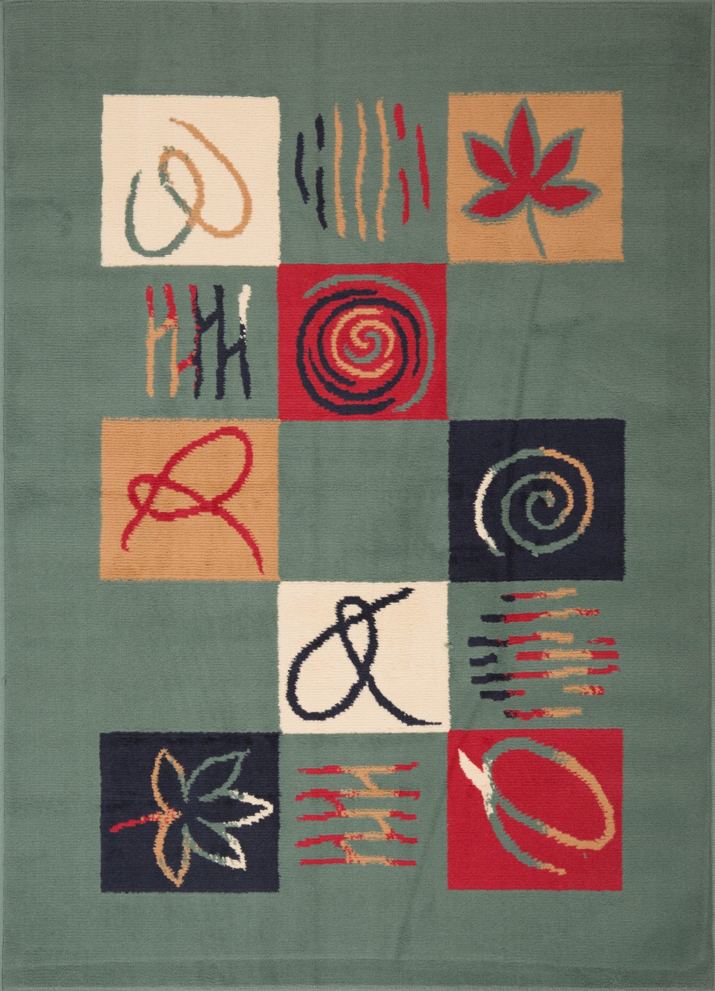 Green Poppy Rug