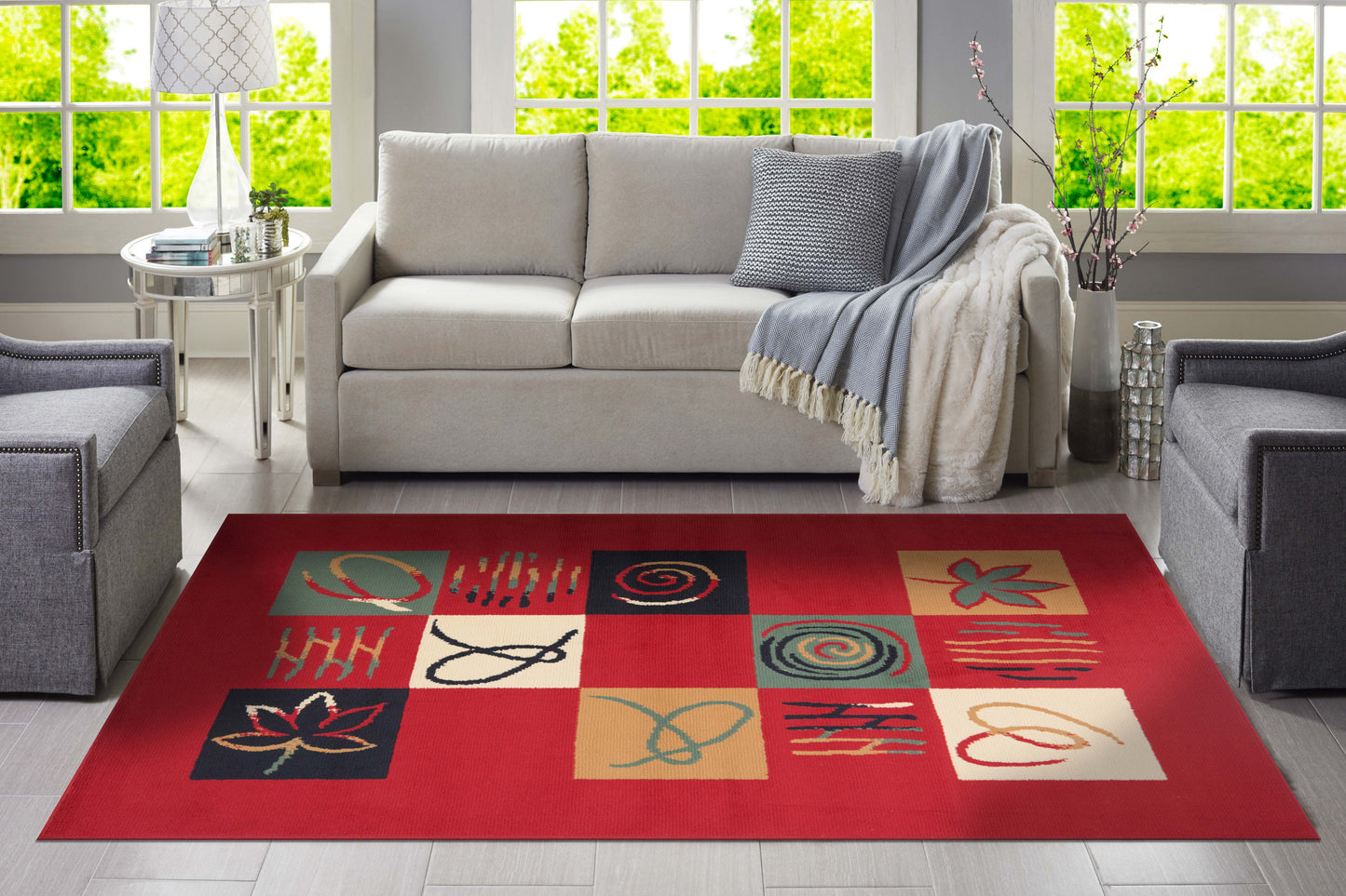Red Poppy Rug