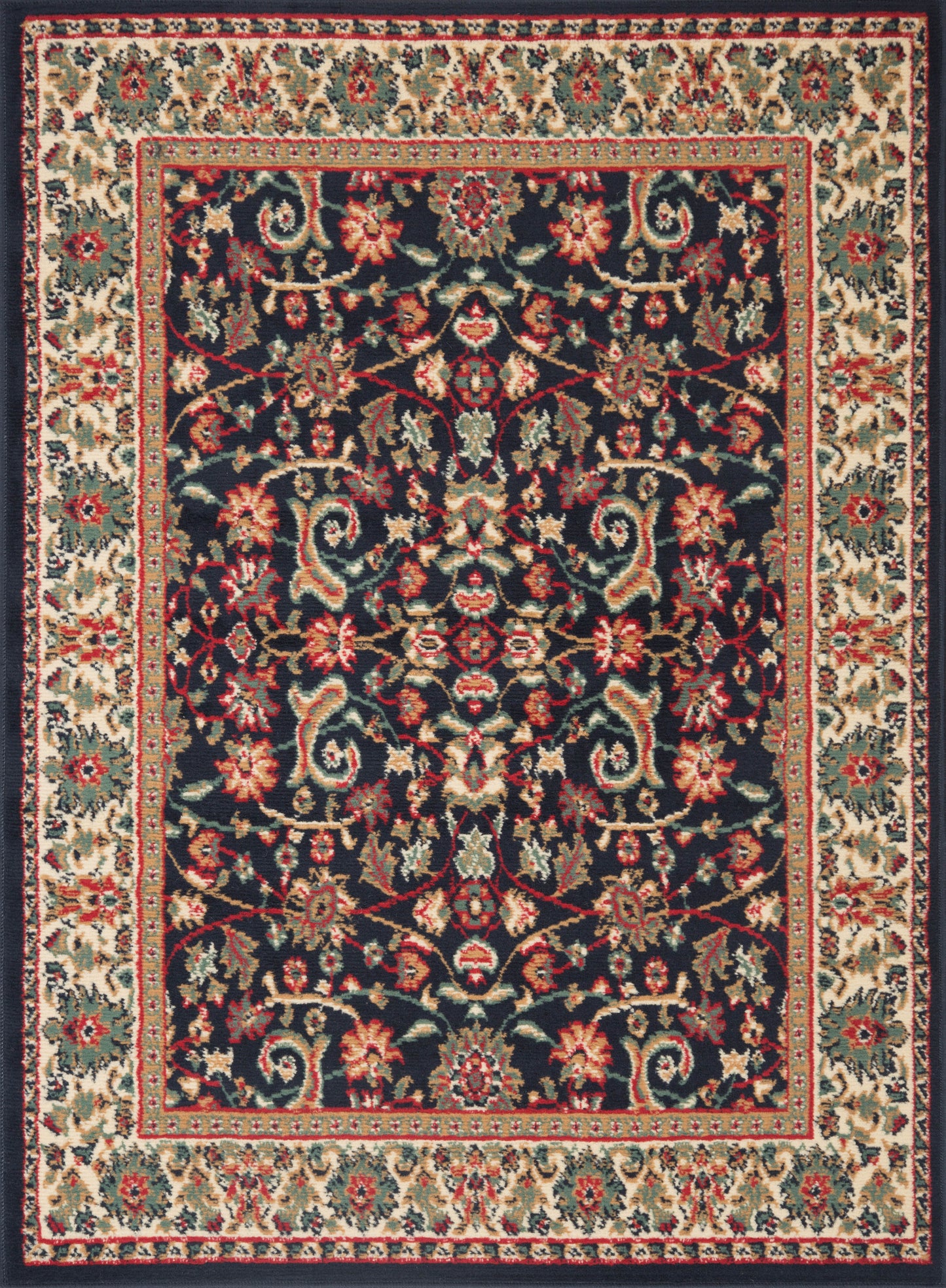 Black Hibiscus Rug