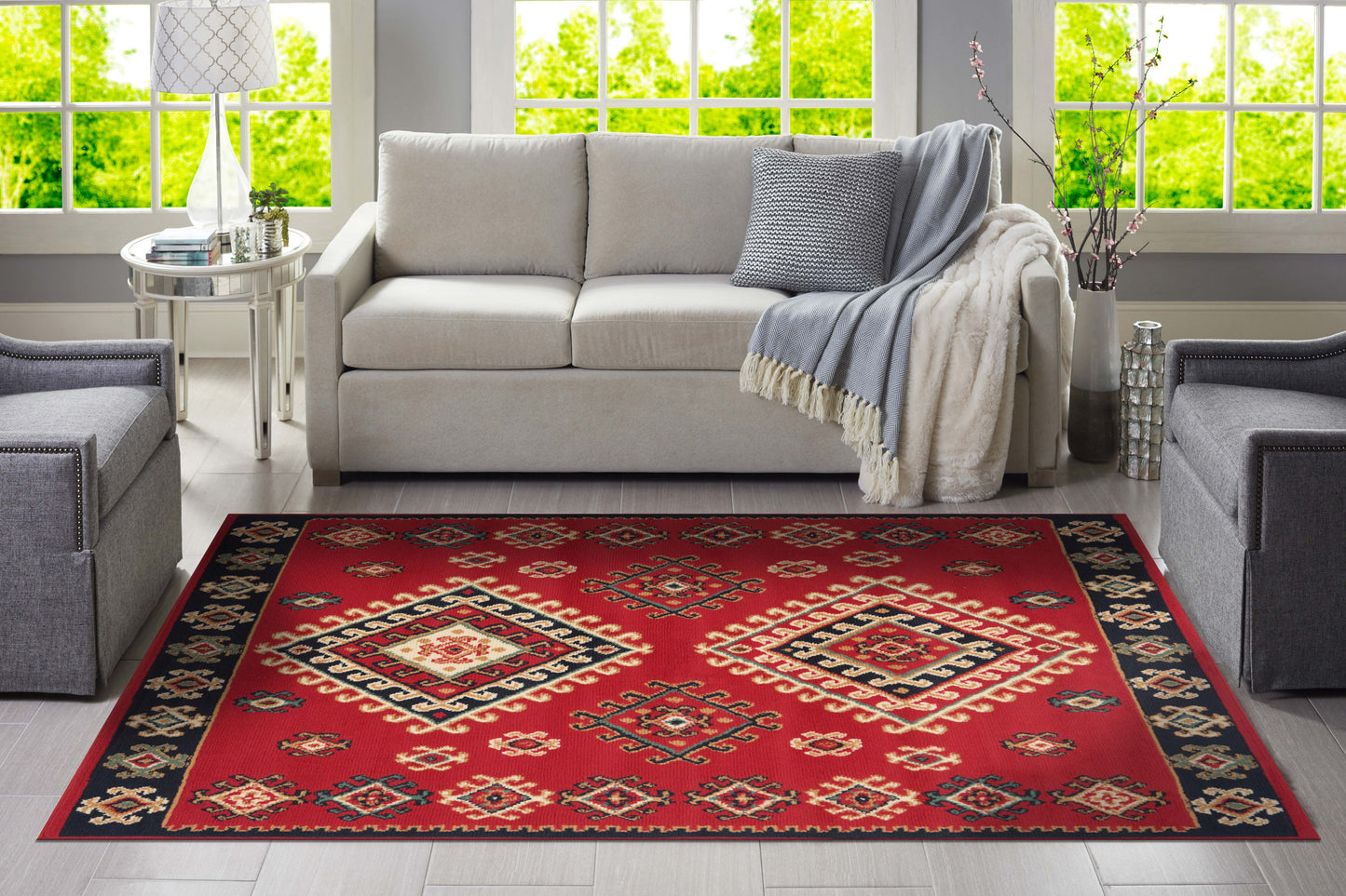 Red Freesia Rug