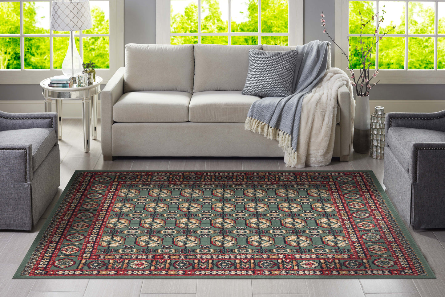Green Dahlia Rug