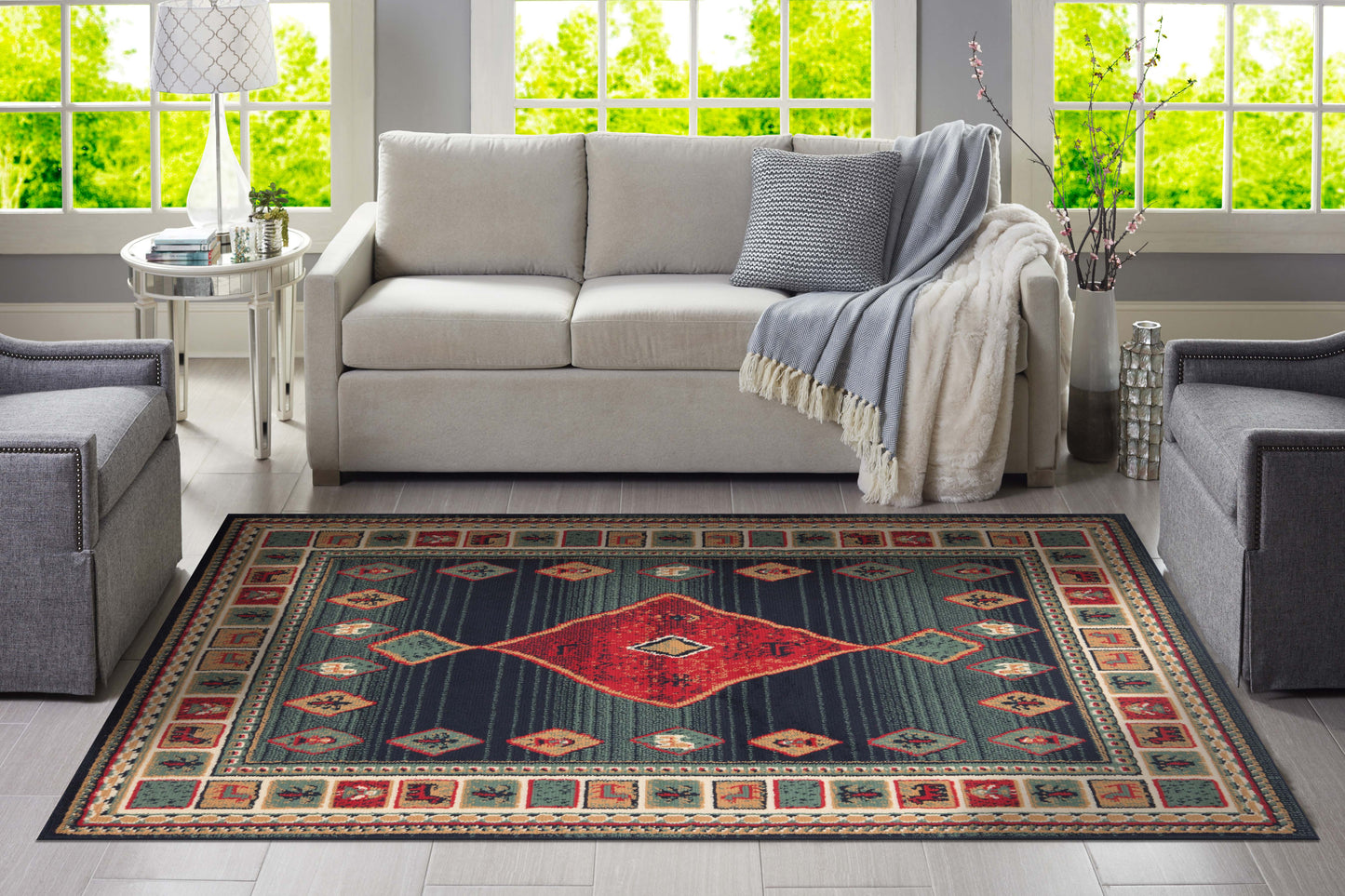 Alfombra Zinnia Verde Oscuro