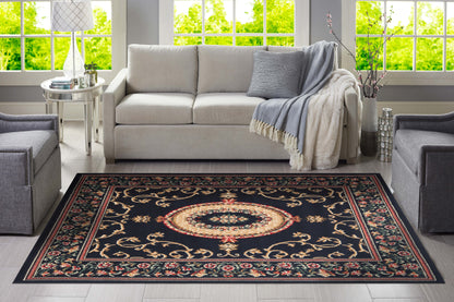 Camellia Black Rug