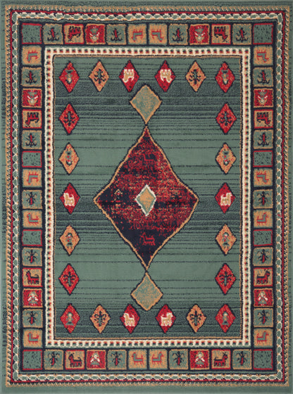 Green Zinnia Rug
