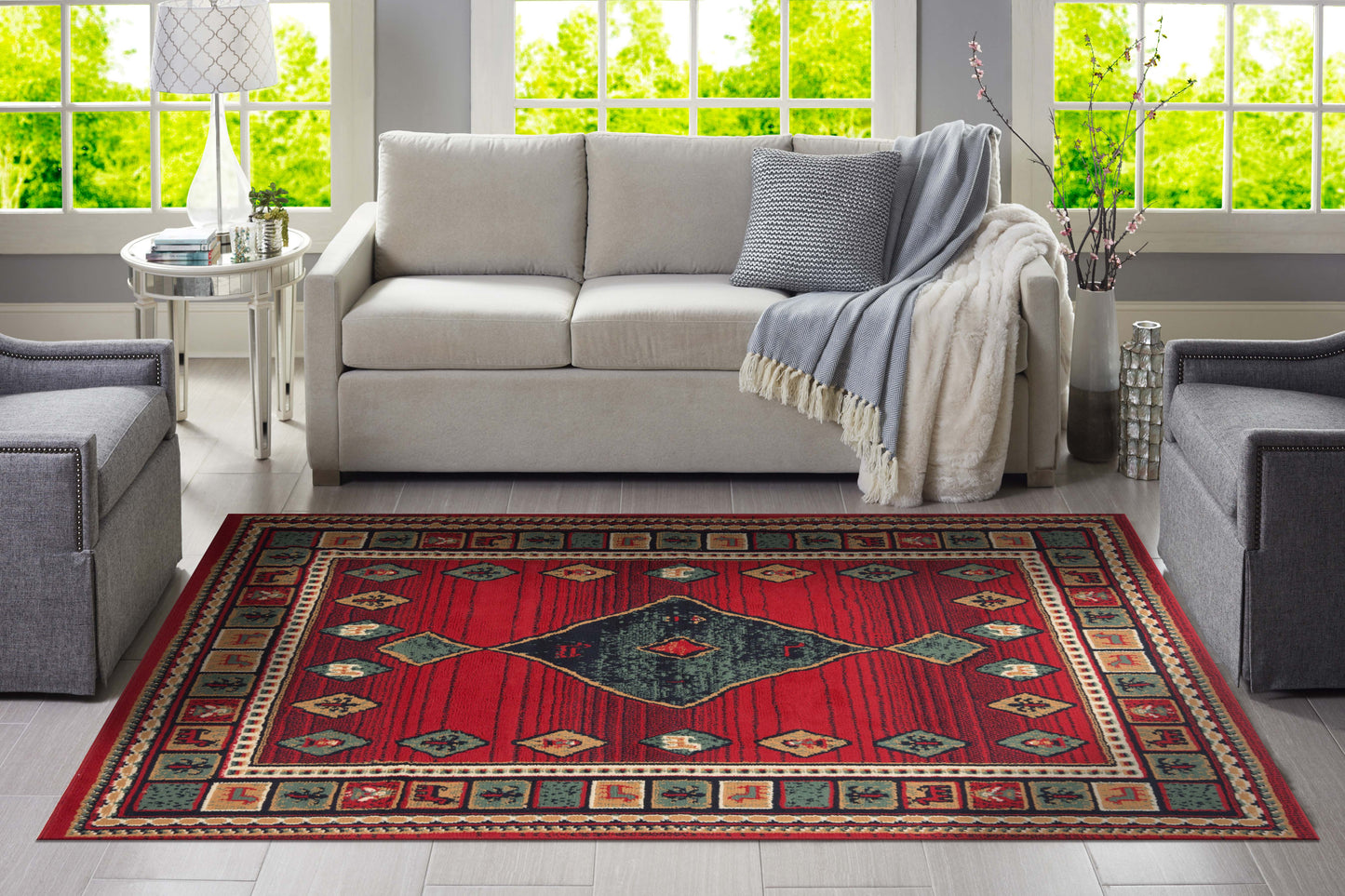Red Zinnia Rug