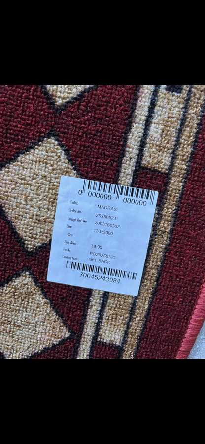 Pasillo Madras Rojo 133cm Ancho